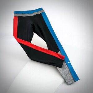 Nike Dri-FIT Colorblock Mid Rise Leggings Tight Fit CZ9198-011 Size M